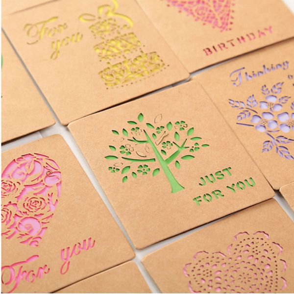 10pcs Convites de casamento Kraft Blank Dia dos namorados Presente Slub Wesele Mariage Save the Date Carting Fathing Supplies