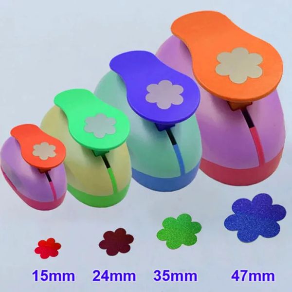 Punch 4pcs 15mm 24 mm 35 mm 47 mm Blume 6 Blütenblätter Sternbutterschneider Loch Loch Craft Scrapbooking School Puncher Eva Foam Schneidwerkzeug