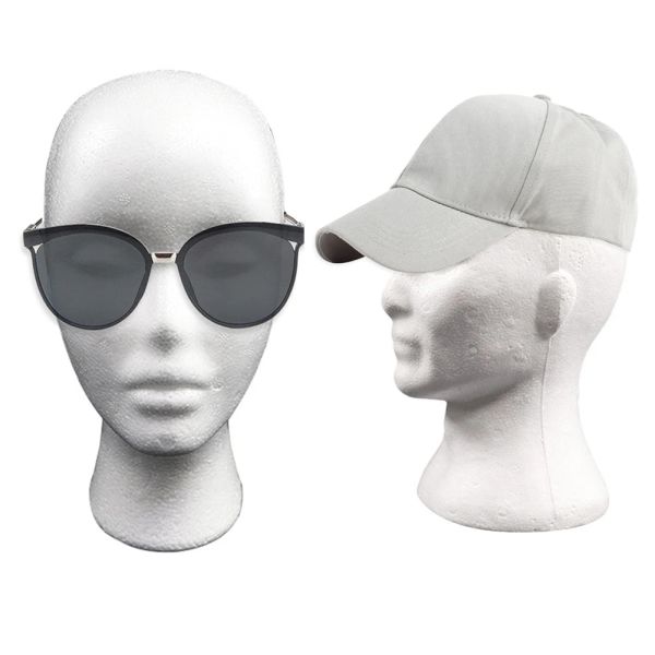 Köpük Baş Kukla Kadın Baş Modeli Manken Polistiren Strafor Şapka Saç Perukları Gözlükleri Kapak Ekran Tutucu Stand Rafı