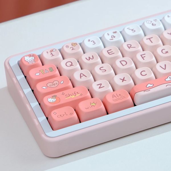 Accessori carino arancione keycap keycaps profilo moa keycaps pbt switch tap set per tastiera mx switch 6.25u 7u spazio 1.75u 2u shift