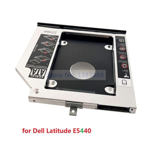 Gehege Sata 2. Second Festplatte SSD HDD Optical Caddy Frame für Dell Latitude E5440 E5540 mit Lünette Frontplatte und Montageklasse