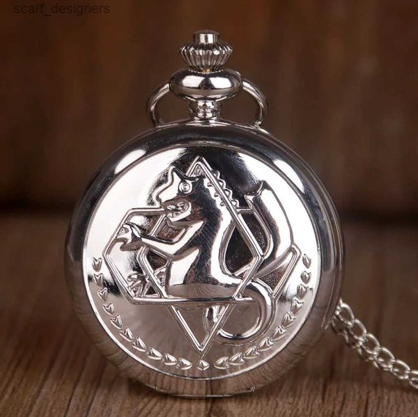 Pocket Watches Luxury Silver Vintage Alquimista Quartz Colar de bolso Crianças Childrens Birthday Memorial Presente Pingente Meninas Meninas Y240410