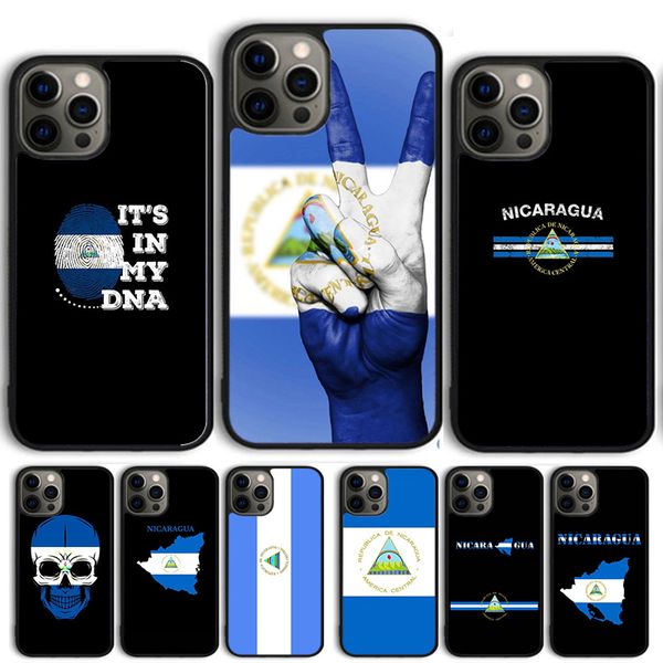 Custodia per telefono flag Nicaragua per iPhone 14 15 13 12 Mini XR XS Max Cover per Apple 14 15 11 Pro Max 6s 8 7 Plus Se2020 Coque