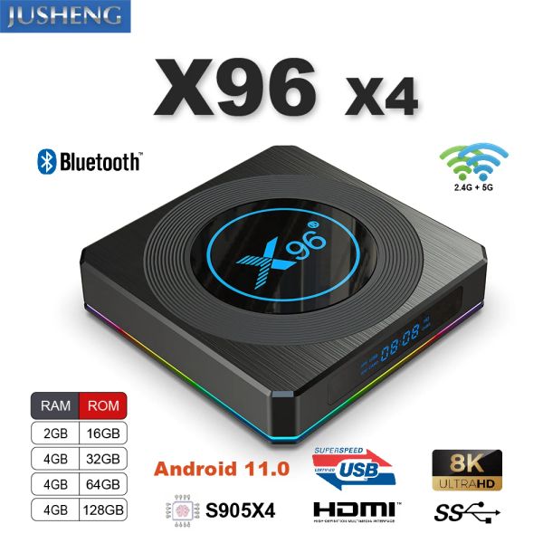 Box X96 X4 Android 11.0 Smart -TV -Box 8K Amlogic S905X4 4G 32 GB/ 64 GB 3D WiFI 2.4G 5G Support Media Google Player Set Top Box