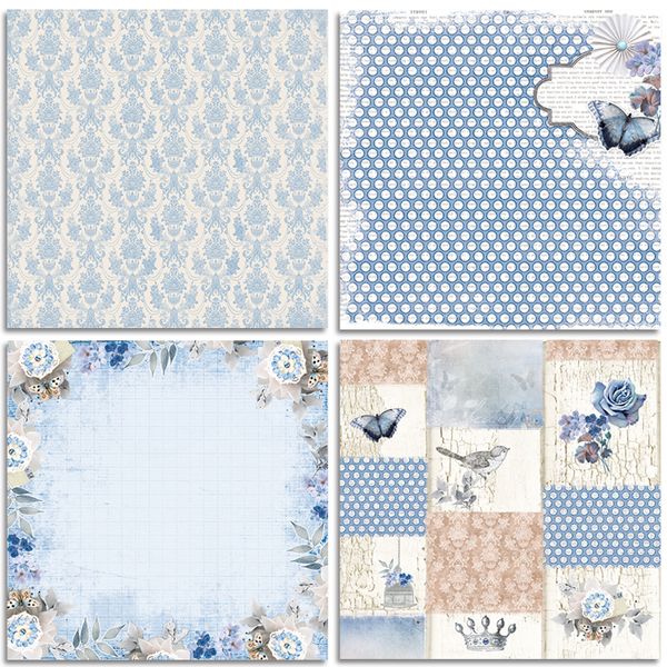 12pc Butterfly Flower Paffooking Packs Packs carta artigianale fatta a mano che produce album fotografico fai -da -te pad padie