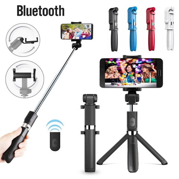 Monopods Novo tripé sem fio Bluetooth Selfie Stick com obturador remoto Tripods dobráveis monopods Universal para iPhone Android