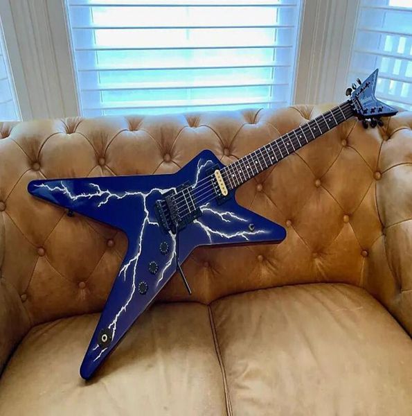 Wash Dimebag Darrell Dime Dimebolt D3 от Hell Blue Electric Guitar Dot Inlay Floyd Rose Tremolo Bridge Whammy Bar Black Hard2477354