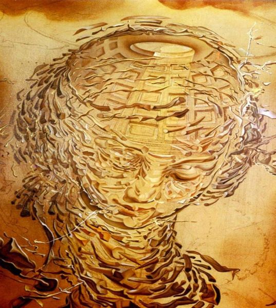 Salvador Dali Cabeça explodindo pintores surrealistas pinturas de arte impressão impressão de seda de seda decoração de parede de casa 60x90cm1768154