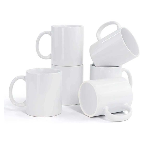 Canecas porcelana sublimação canecas Conjunto de 6 para presentes de aniversário de bricavons Presentes de aniversário Novelty Coffee Ceramic Tea Cups White 11 oz 240410