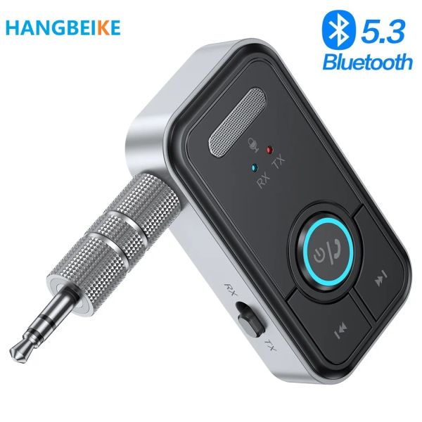 Players Bluetooth 5.3 AUX ADAPTOR DE ÁUDIO Bluetooth 3,5 mm Jack 2in1 Transmissor de receptor para fontes de ouvido Headphones TV Speaks Car MP3 Player