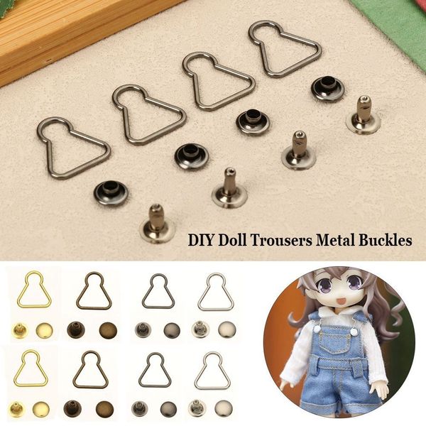 4Sets Mini Buttons de correia de boneca Diy Doll Troushers Fivelas Metal Fit para 1/6 BJD Dolls Bags Roupes Fiftles Acessórios