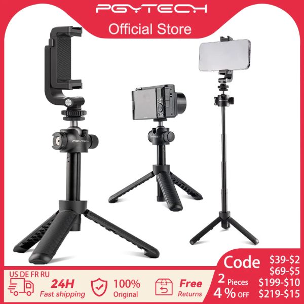 Tripés pgytech mini tripé para câmera pequena mesa tripé portátil vlogging tripé extensão pólo selfie stick para câmera slr dslr