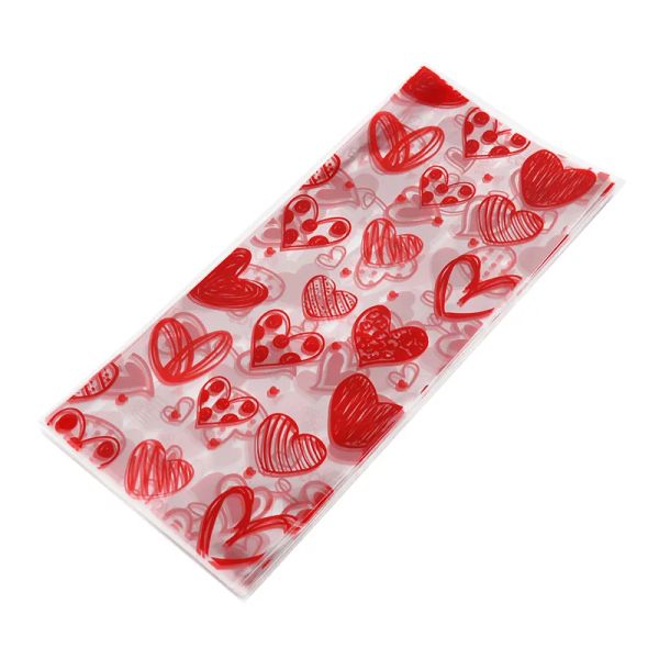 60pcs estilo misto amor saco de doces de coração bolsa de plástico para festas de aniversário decoração de festa dos namorados bolsa de embalagem