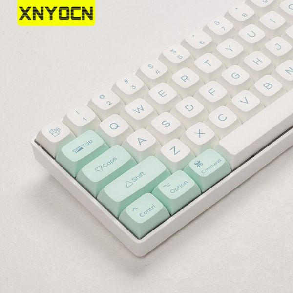 Аксессуары xnyocn profile xda ледовочная кристаллическая мята Клавиц PBT Dyesub English 135 клавиши для макета DIY Механическая клавиатура Настройка крышки клавиш