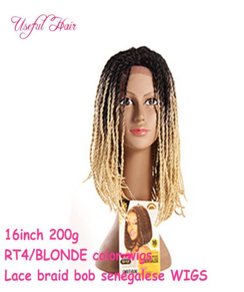 perucas frontais de renda sintética Marley Sagilizando peruca de renda de renda Bob peruca senegalese S Wigs para mulheres negras peruca de renda curta Jumpy 9459951