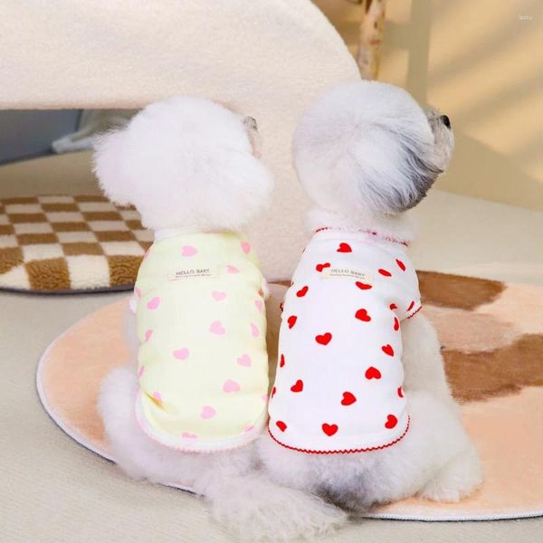 Vestuário para cães roupas de estimação roupas de estimação de pet spring/verão bichon teddy colete de camiseta amor