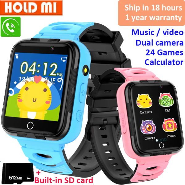 Uhren neue Smart Watch Kids 24 Puzzle -Spiele Dual -Kamera -Musik spielen Videoaufzeichnungen 12/24 Stunden