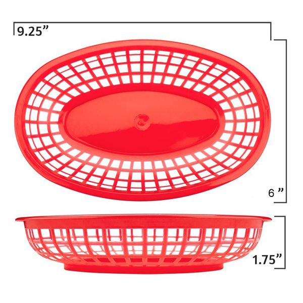 6-12pcs 9.5 '' Plastik Fast Food Basket Hot Dog Serving Tabletts Plastikplatten Abendessen Teller Blue Restaurant Bar Accessoires