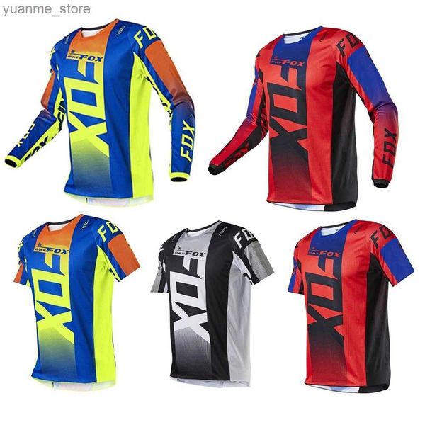 Camicie ciclistiche tops motocross jersey downhill mountain jersey enduro mx cicling jersey mountain bike dh maillot ciclismo hombre asciugatura rapida bmx y240410