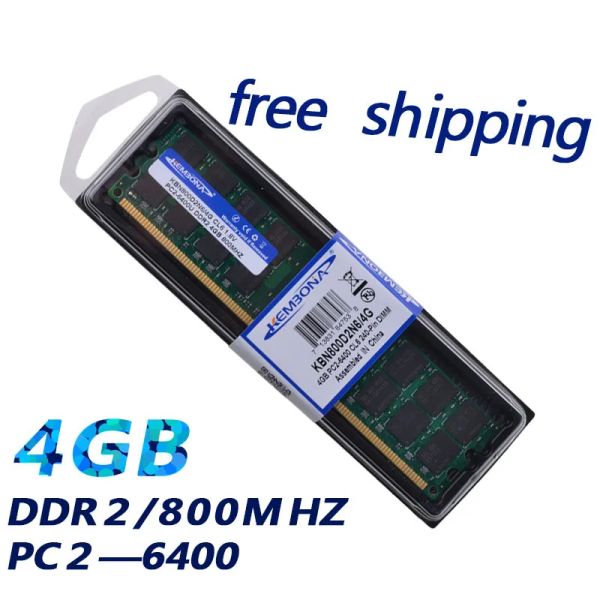 RAMS KEMBONA KBN800D2N6/4G PC26400 LONGDIMM PC Desktop DDR2 4GB 4BITS Memoria Memoria RAM solo per la spedizione gratuita AMD