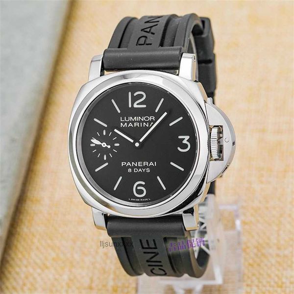 Herren Uhrengeschenk Panerrrais Temperament Uhr Sapphire Mirror Schweizer Automatische Bewegung Größe 44 mm Kauflattengurt mit originaler Nadelschnalle 0FB1