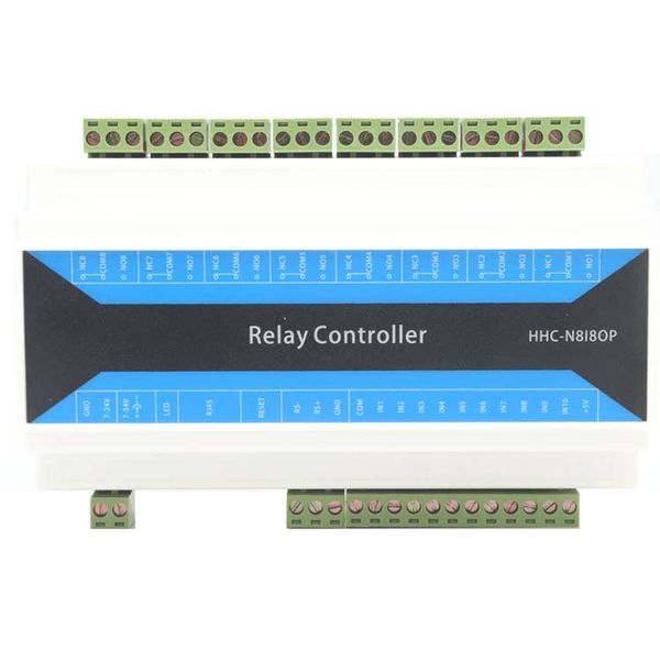 HHC-N8I8OP 8CH Controlador de relé de rede digital Controle remoto Ethernet para RS485 Modbus TCP Módulo Biestável IP automático