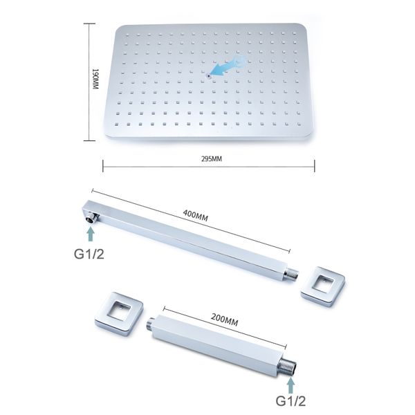 Смеситель для ванной комнаты хром дождь душ насадка на стена или потолочный подставка для ванны для душа микшер квадратный душ набор душа квадратный душ набор душа