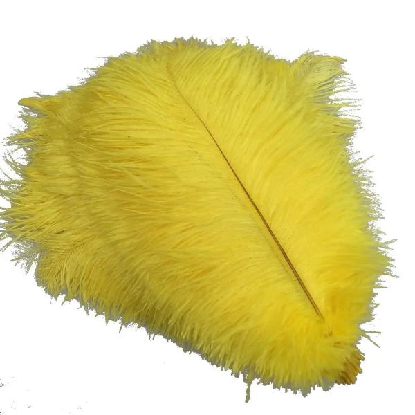 Penas de avestruz amarelo por atacado 15-75cm 6-30 polegadas decoração de decoração de festa decorações de casamento naturais grandes plumas de penas de avestruz