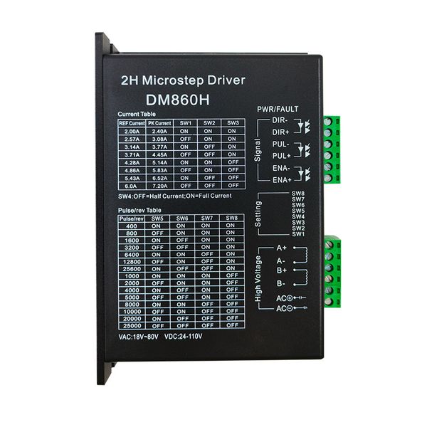 PASSAGGIO MOTORE 2H DRIVER MICROSTEP DM860 24V-72V per NEMA 23 NEMA34 Driver Stepper DM860H