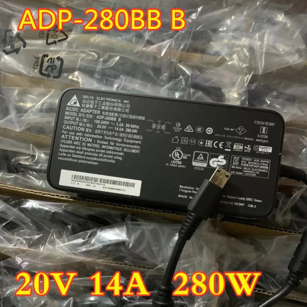 Адаптер подлинный 20 В 14a 280w ADP280BB B A18280P1A Адаптер зарядного устройства для ноутбука для MSI GP76 GE66 GE76 Clevo X170SMG Беспопас