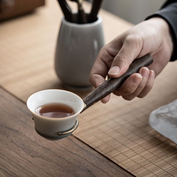 Set da tè grigio ghiaccio in ceramica kung fu cinese cerimonie accessori per la cerimonia di tè da tè utensili per tea