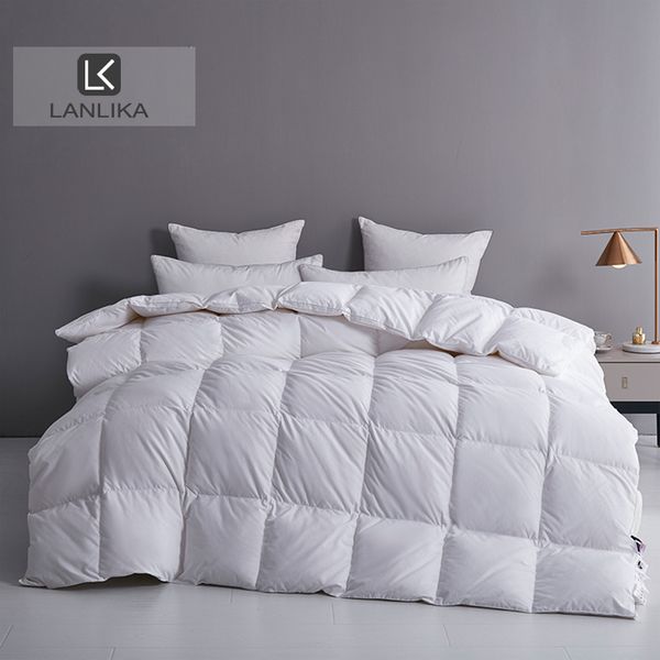 Lanlika Siberian Zero Sense 100% White Goose Down Quilt Rapperter per Quilt Winter Feather Double Queen King per Sleep Family Sleep