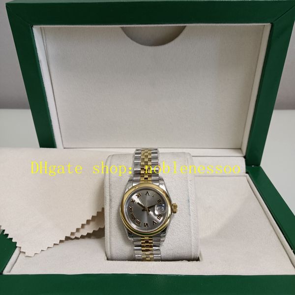 Echtes Foto mit Box Frauen sehen 904L Stahl Damen 28mm Römisch -Zifferblatt Gold 279163 Ladys Jubiläumsarmband Automatisch Cal.2671 Bewegung GS Factory Watches