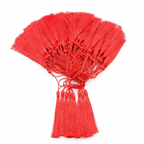 100pcs/bolsa cor 8 cm pendurar borlas de seda de corda pendurada borda de borla de barragem de costura bang tassel Tassel para acesso de cortina embelezada DIY