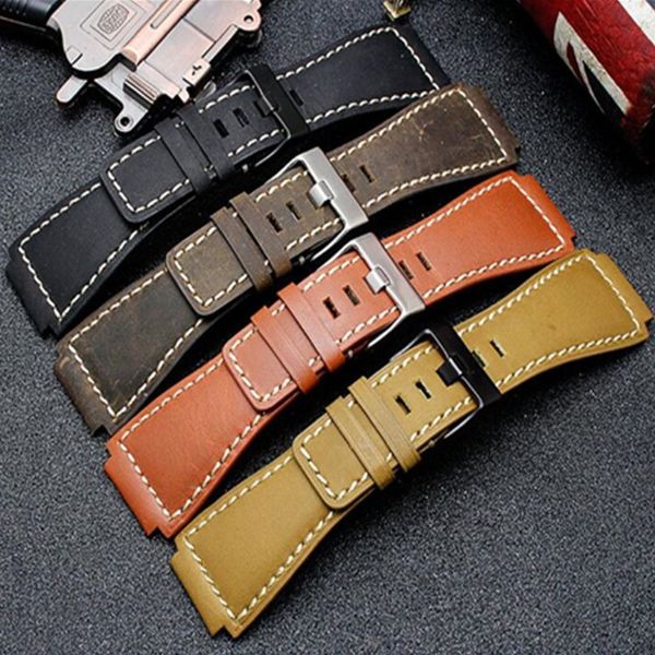 33 24mm END END END Italian Calfskin Leather Watch Band para Bell Series Br01 BR03 Strap WatchBand Belt Belt Ross Man3427