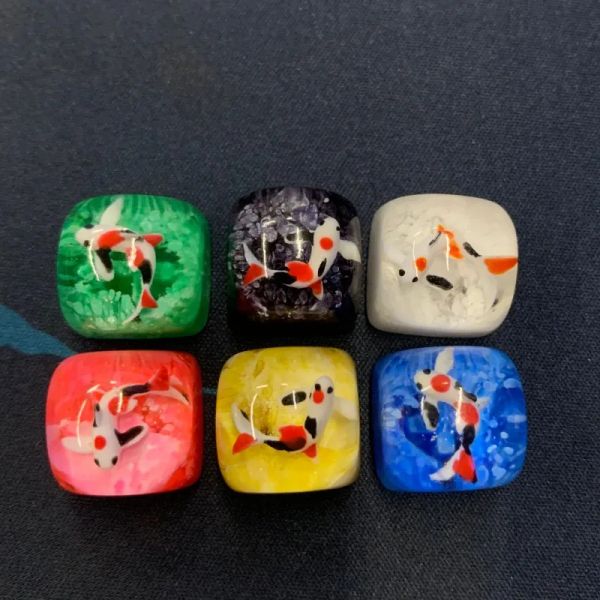 Accessori Personalità Artisan Resin Koi KeyCap Keycaps Custom ESC Keys per tastie di frutta dell'asse di ciliegio meccanico Casciatrice