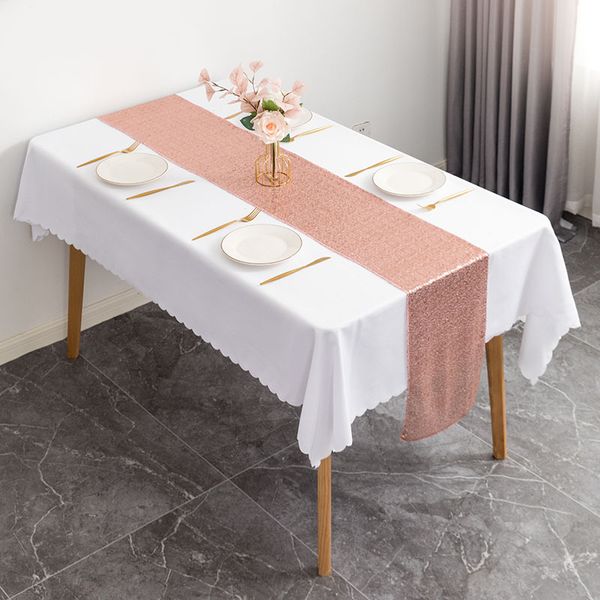 Rose Gold Silver Paiught Runners Banchet Banquet Glitter Table Runners for Hotel Event Event Wedding Decoration
