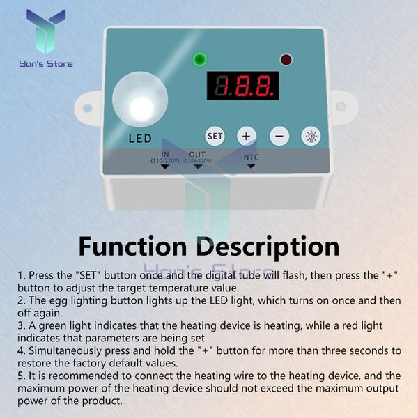 Controlador de temperatura totalmente automático Inteligente Módulo Digital Módulo Controle de temperatura Micro incubadora DIY Conjunto de bricolage