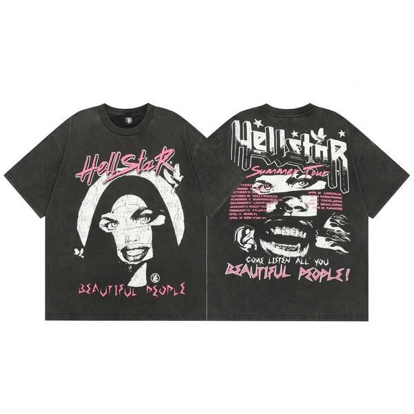 Summer New Hell Star gewaschen das alte Kurzarm-T-Shirt, gleicher Stil für Männer und Frauen, Haikyuu