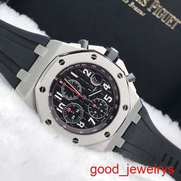 Eccitante orologio da polso AP Royal Oak Offshore Series 42mm Calendario Timing Red Devil Vampire Automatico Acciaio Meccanico Acciaio 26470ST.OO.A101Cr.01 Disc nero