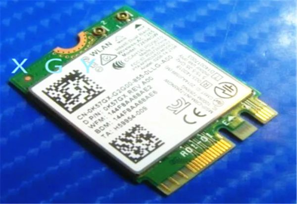 Карты оригинал для Dell Latitude E5450 Ноутбук WiFi/Bluetooth Card P/N 0K57GX K57GX 0K57GX Двойная полоса AC 7265 7265NGW 100% Тест OK