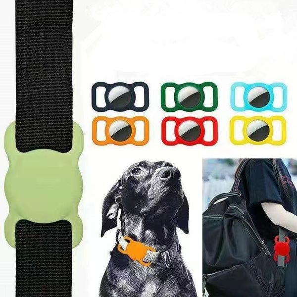 PET Silicon Protective Tracker Fall für Apple Airtag GPS Finder Hund Cat Cat Corch Collar Loop Pet Accessoires Haustierprodukte