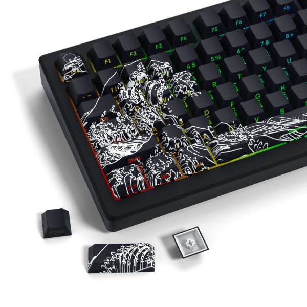 Accessori 131 Chiavi Black Coral Sea Side Stampa PBT KeyCaps retroilluminata 5 Dyesub laterale Profilo di ciliegia per la tastiera meccanica di ciliegia MX Gamer