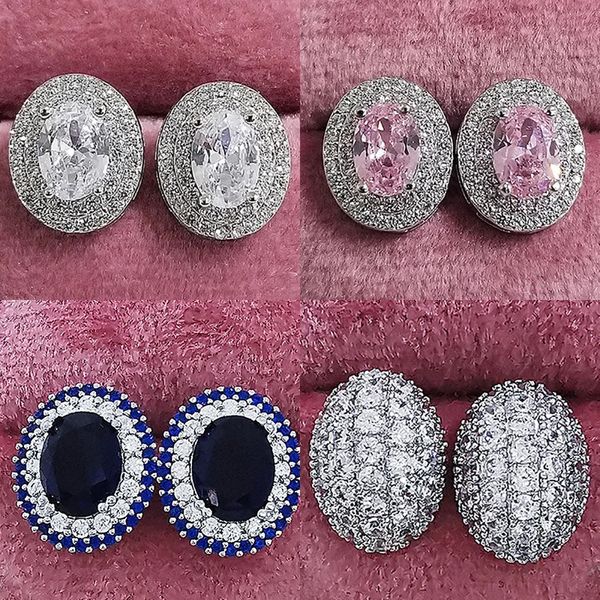 Design classico classico grazioso blu rosa blu color stallone ovale ovando per donne feste di matrimonio alla moda gioielli coreani Z39 240407