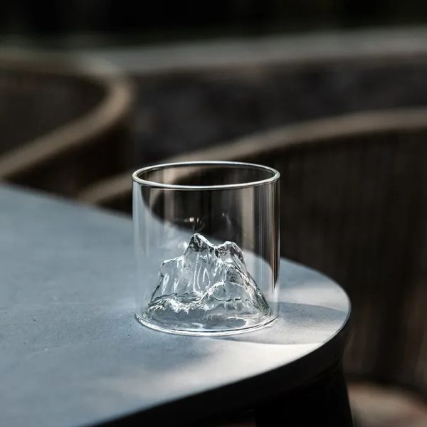 Kleine transparente Glas Kaffee Tasse Berg Glas Whisky hitzebeständige Tee Drink Milchsaft Tassen Trinkgläser trinken Gläser