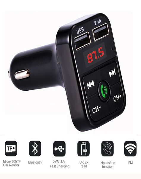 B2 Bluetooth FM Sender Hands Car Kit MP3 Player TF Flash Music USB Ladegerät Wireless Headset FM -Modulator 72pcslt9387793