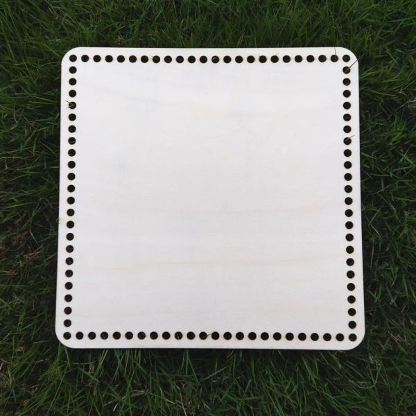 35/30/20/15/10 cm Holzkorbboden zum Stricken von Häkelkorbbag Square Form Blank Holzhandwerksgrund für DIY -Weben