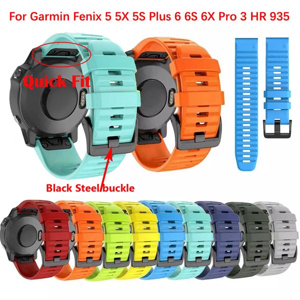 20 22 26mm Silikon Akıllı İzleme Bant kayışları Garmin Fenix6 6s 6xpro 5x 5S 3HR 7 7S 7X 935 945 QuickFit Bileklik Bileklik