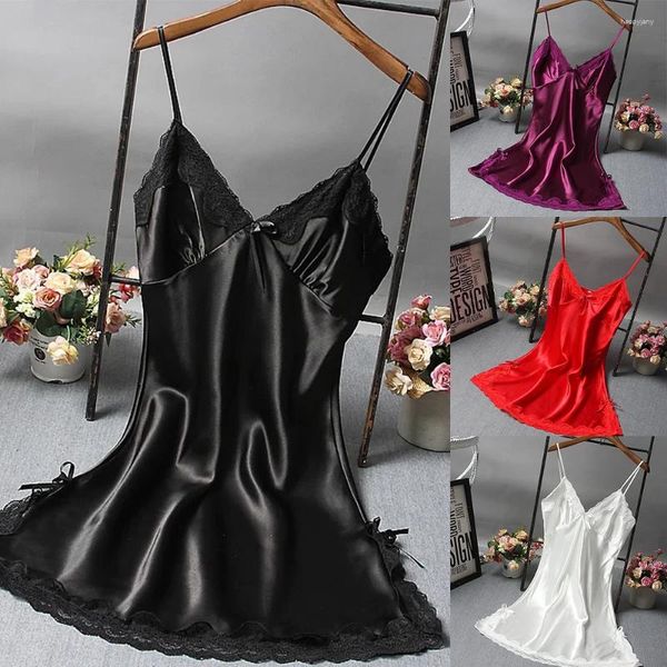 Women's Sleep abbigliamento Bowknot trasparente sexy biancheria bianche da biancheria in pizzo Tulle Hollowdress Nightdress Lingerie Lingerie Lingerie Lady Nightgown Women Women