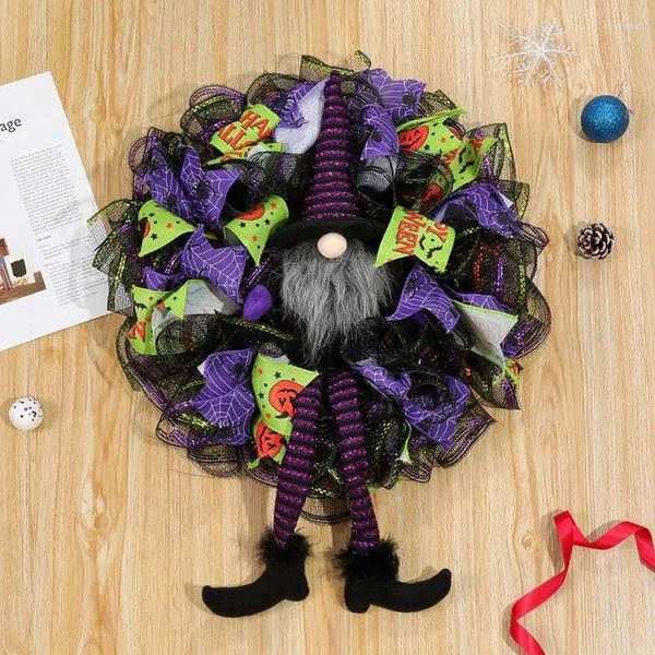 Dekorative Blumen Halloween Kranz Gnom Tür Hängende Dekoration Hexenhut Bein Karneval Party Geschenke Wohnkultur